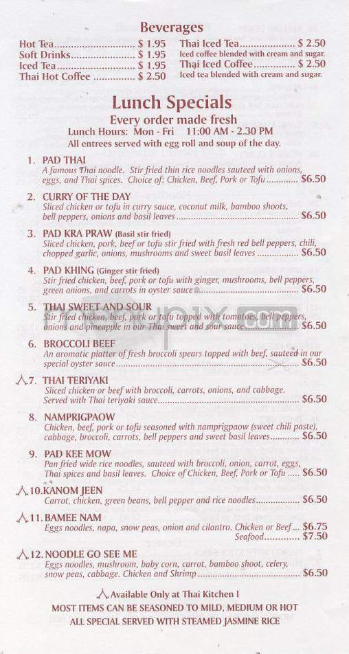 Thai Kitchen - Longmont, CO menu_pic