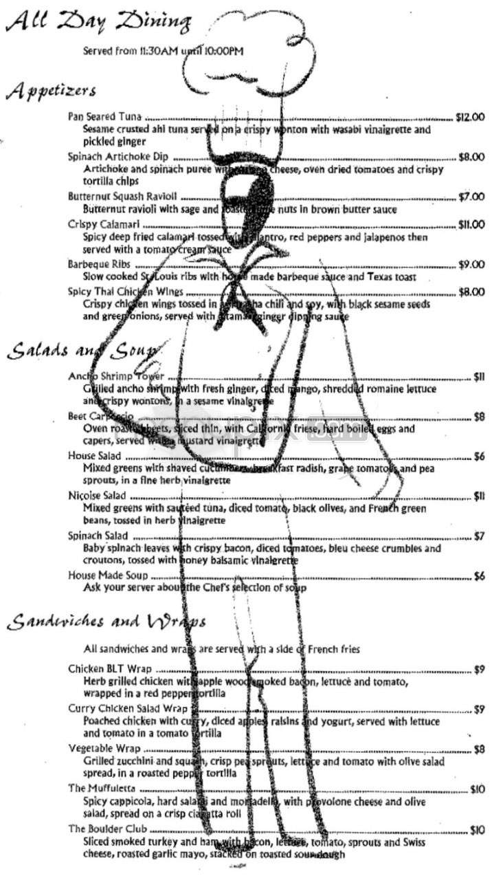 Thyme On The Creek (Millenium Harvest House) - Boulder, CO menu_pic
