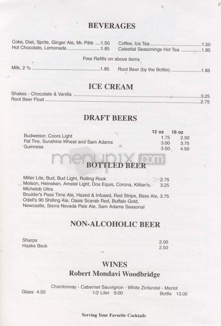 Tom's Tavern - Boulder, CO menu_pic