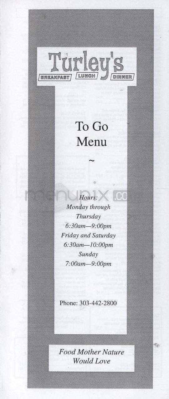 Turley's - Boulder, CO menu_pic
