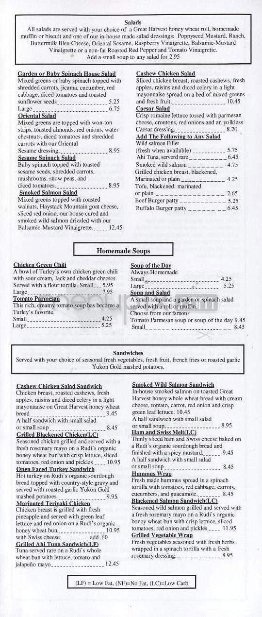 Turley's - Boulder, CO menu_pic