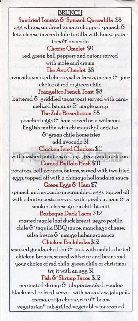 Zolo Grill - Boulder, CO menu_pic