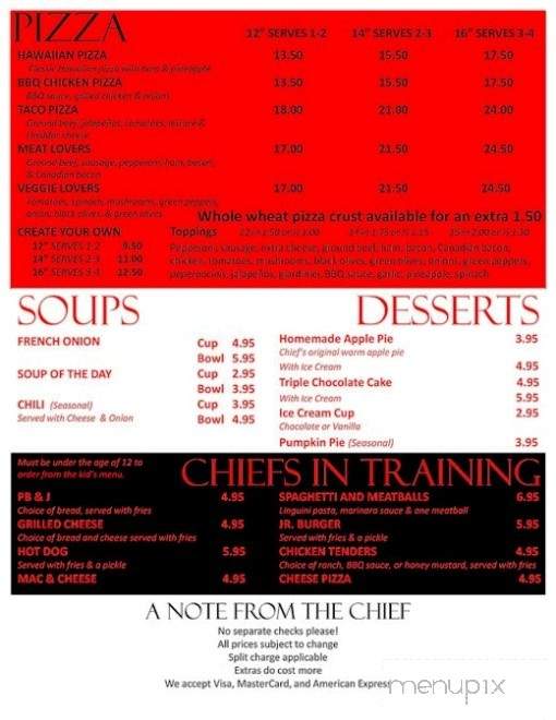 Chief's Pub - Lake Forest, IL menu_pic