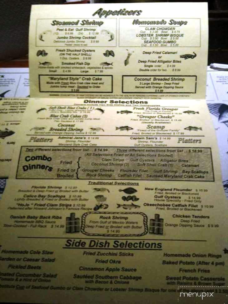 Captain Eddie's Seafood - Nokomis, FL menu_pic