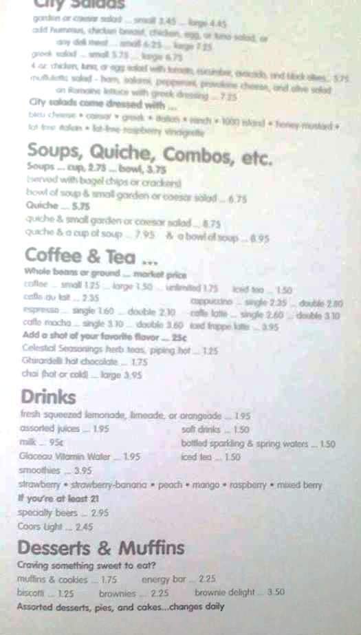City Bagel Cafe - Starkville, MS menu_pic