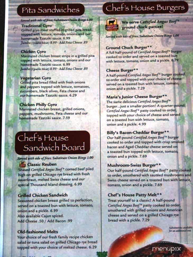 Chef's House - Hilliard, OH menu_pic