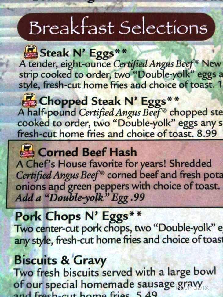Chef's House - Hilliard, OH menu_pic