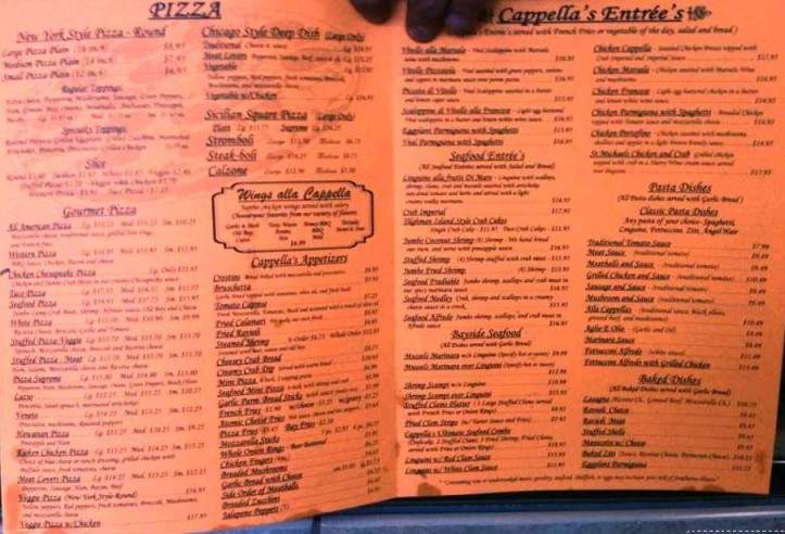 Cappella's Pizzeria Ristorante - Hanover, PA menu_pic