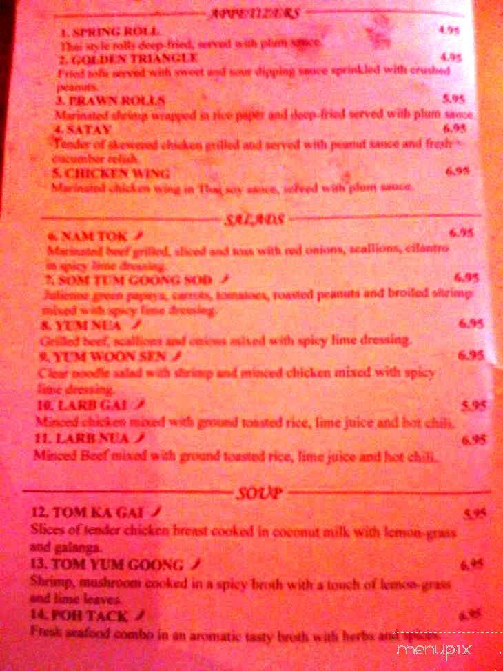 Chaba Thai Cuisine - Beaumont, TX menu_pic