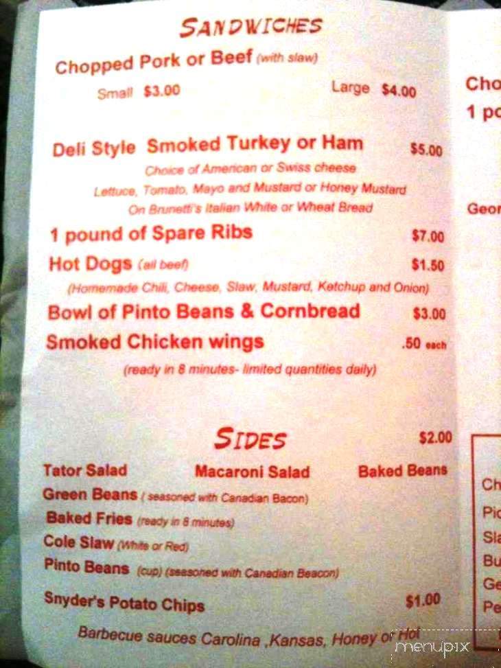 Carolina Barbecue - Huntington, WV menu_pic
