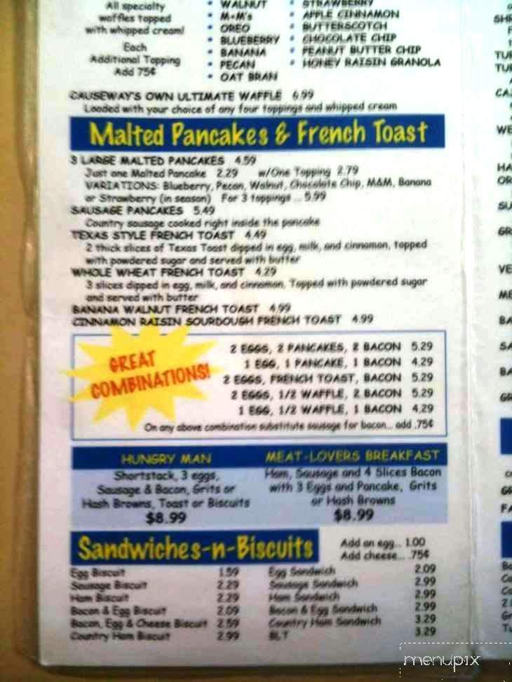 Causeway Cafe - Wrightsville Beach, NC menu_pic