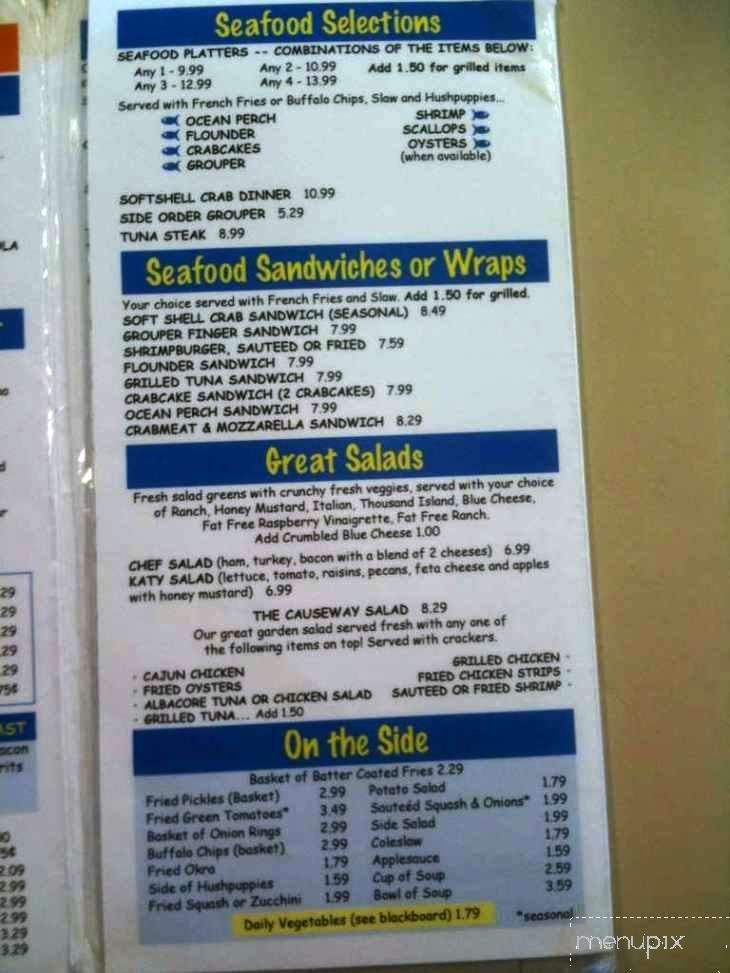 Causeway Cafe - Wrightsville Beach, NC menu_pic