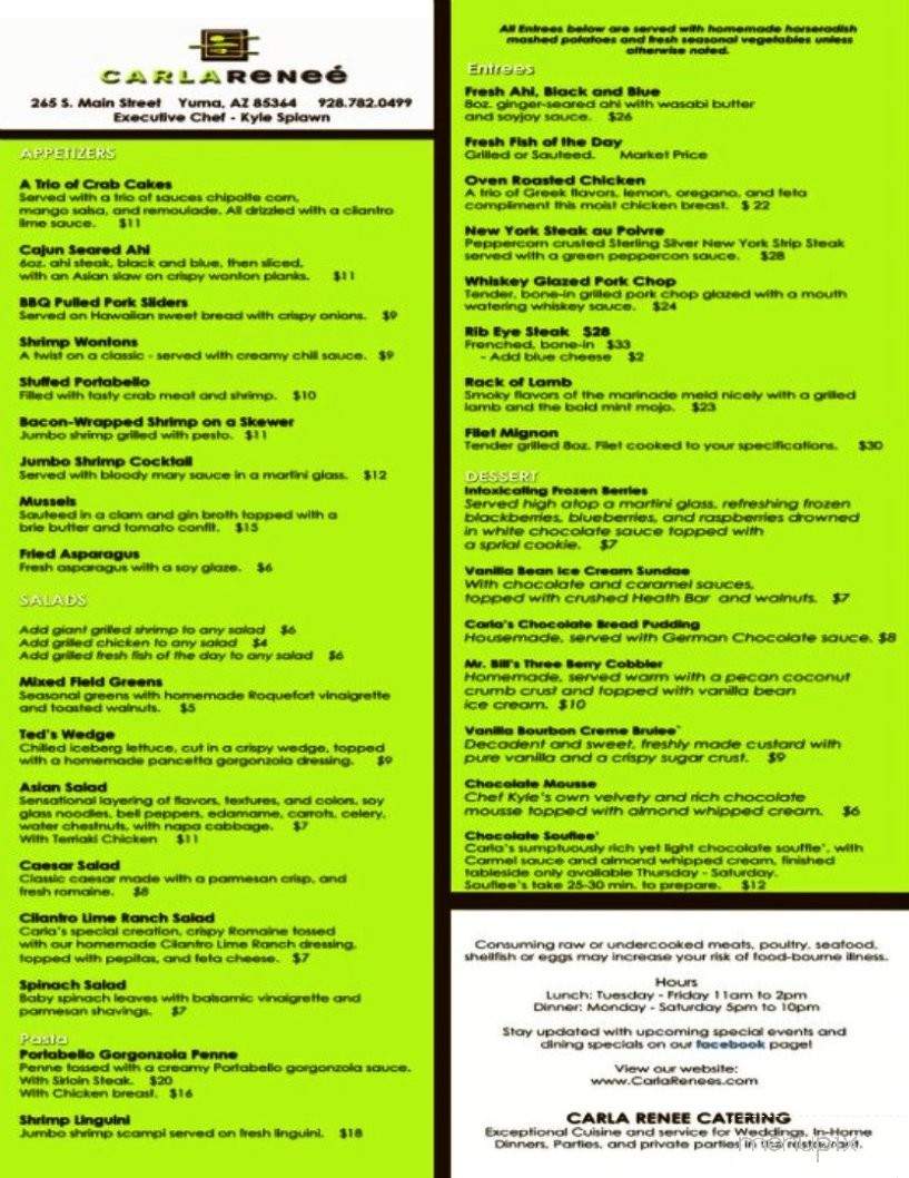 Carla Renee - Yuma, AZ menu_pic