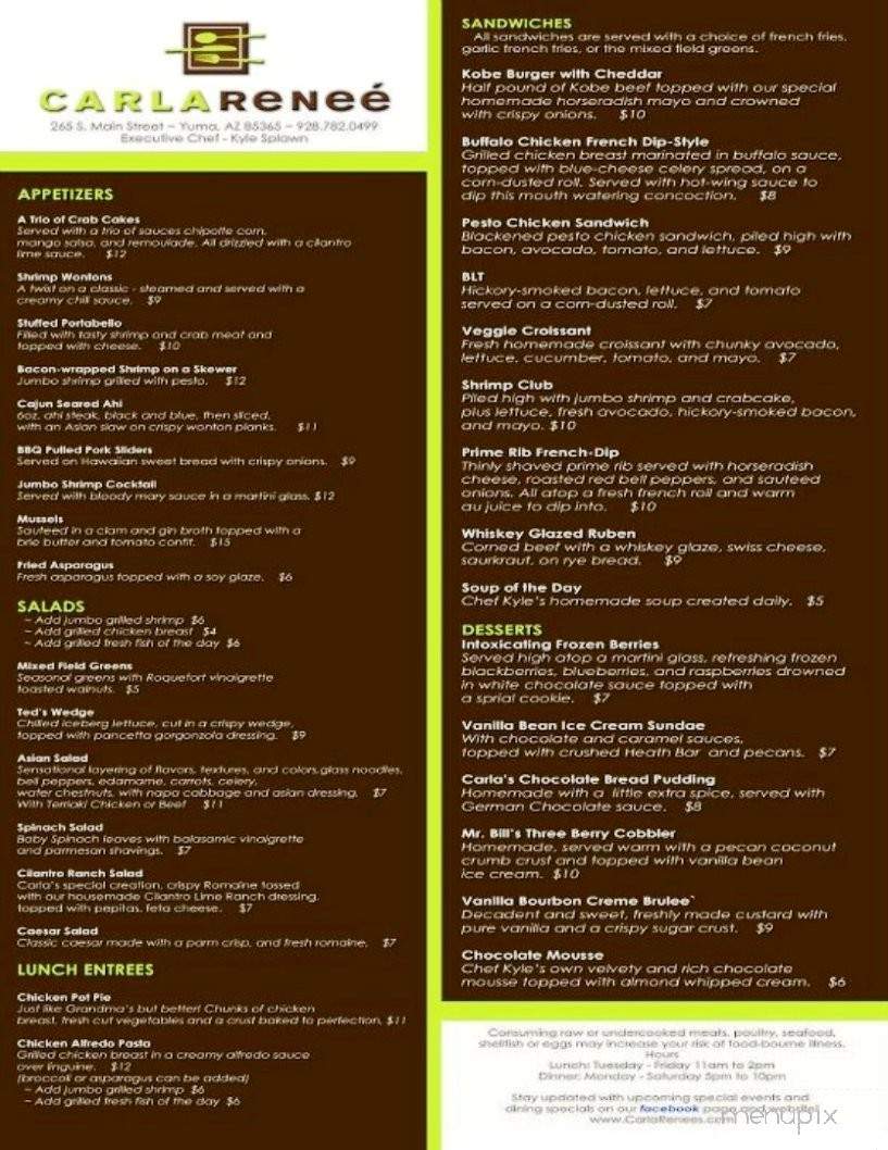 Carla Renee - Yuma, AZ menu_pic