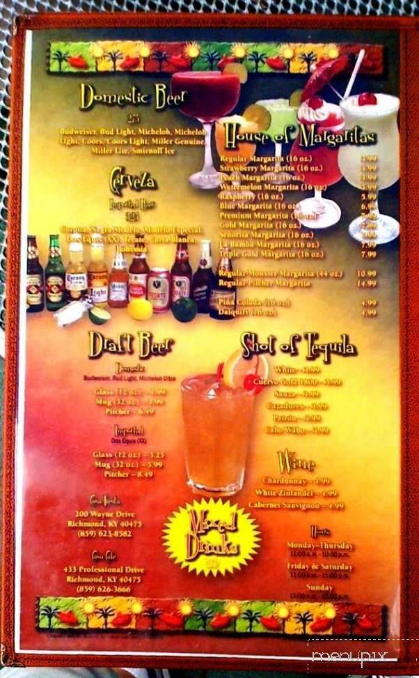 Casa Cafe Mexican Grill - Richmond, KY menu_pic