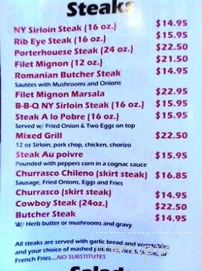 Christian's Steak & Grill - Garfield, NJ menu_pic