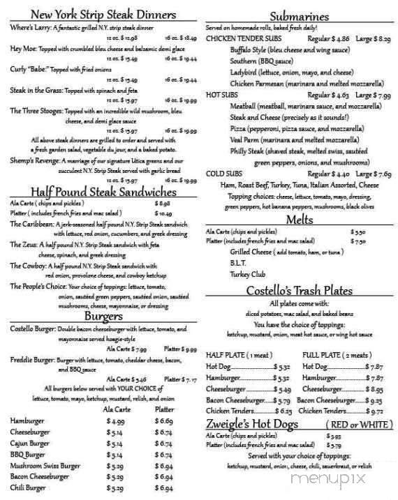 Costello's Pizza Emporium - Fairport, NY menu_pic