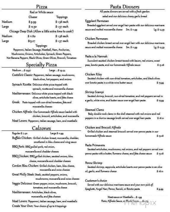 Costello's Pizza Emporium - Fairport, NY menu_pic