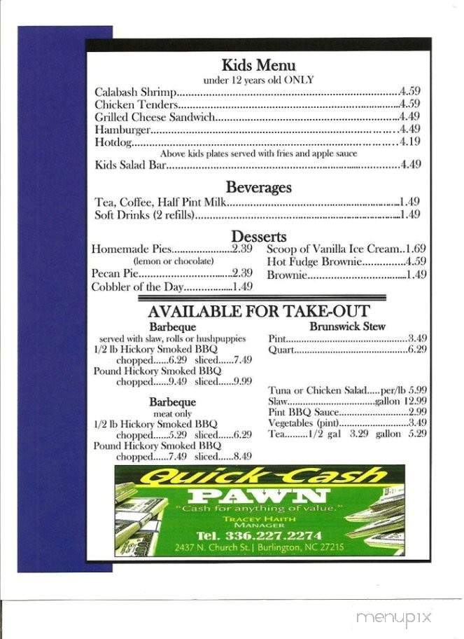 Carver's On Elm - Graham, NC menu_pic