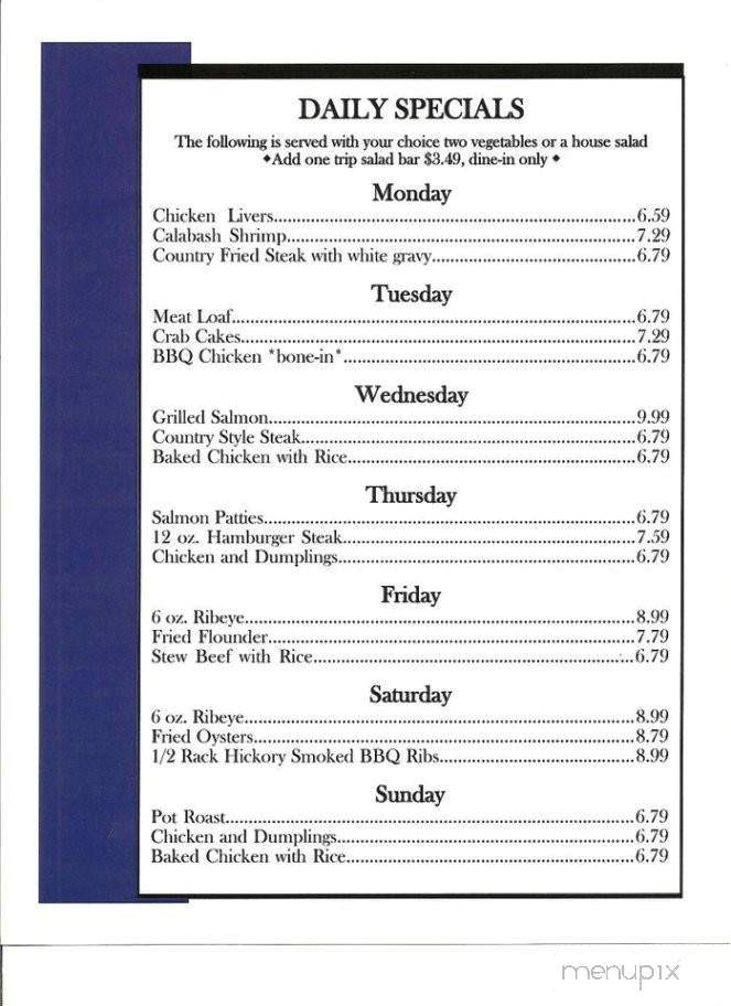 Carver's On Elm - Graham, NC menu_pic