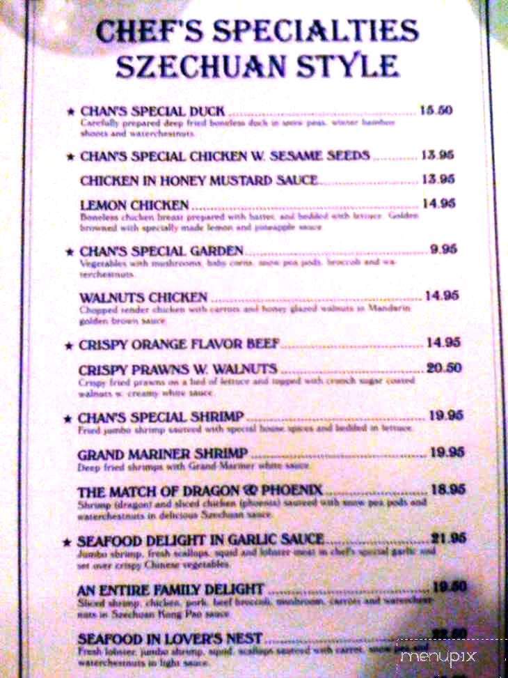 Chan's Dragon Inn - Ridgefield, NJ menu_pic