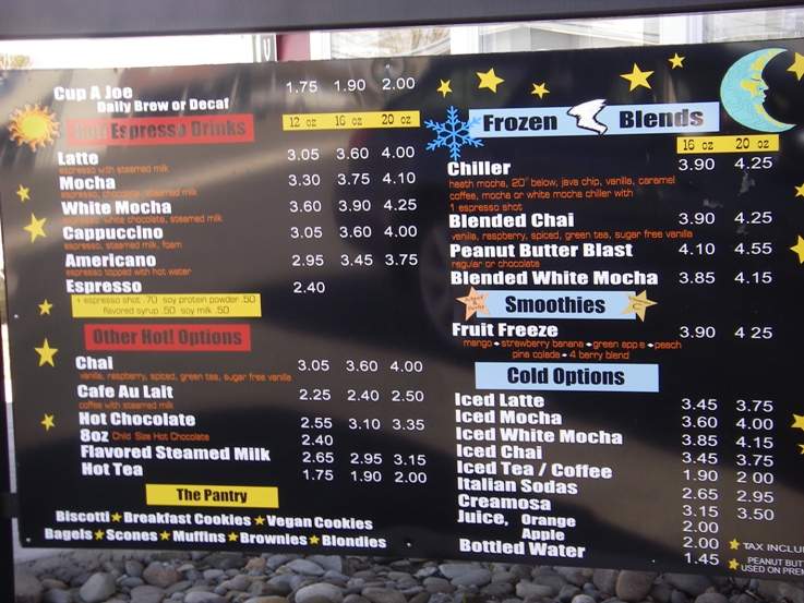 Coffee On Main - Minden, NV menu_pic
