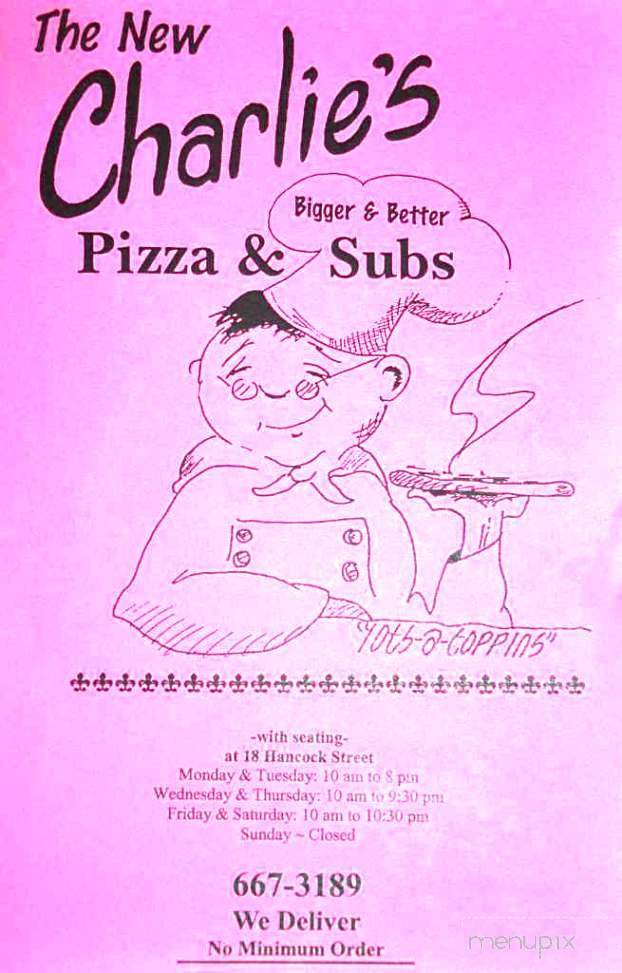 Charlie's Pizza & Sub Shop - Ellsworth, ME menu_pic