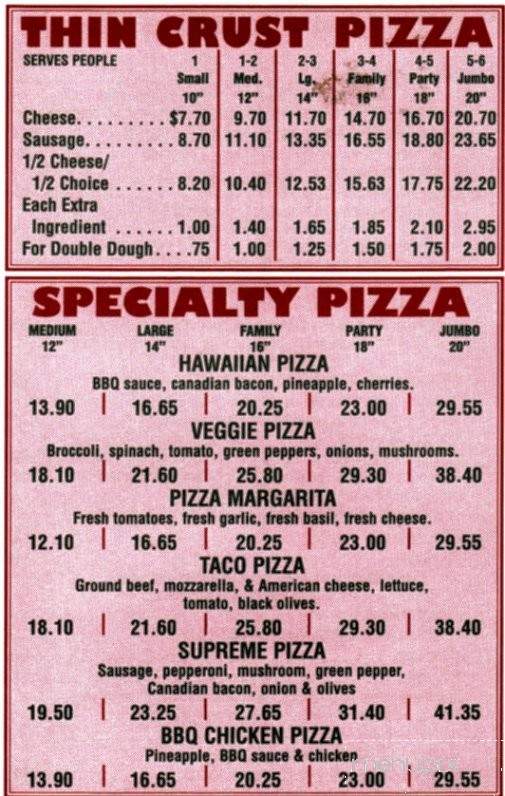 Crystal's - Calumet City, IL menu_pic