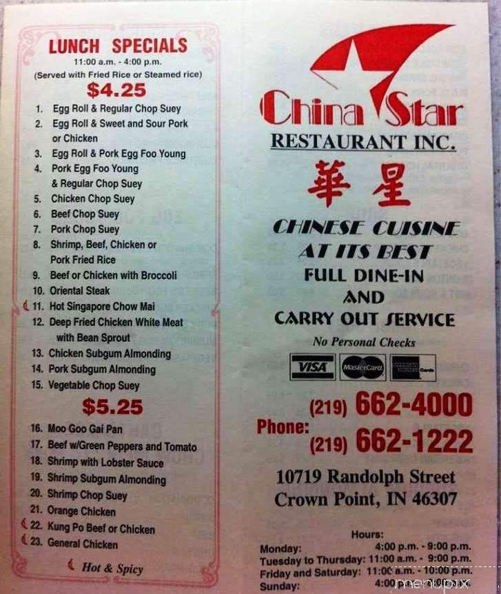 /140002135/China-Star-Carry-Out-Crown-Point-IN - Crown Point, IN