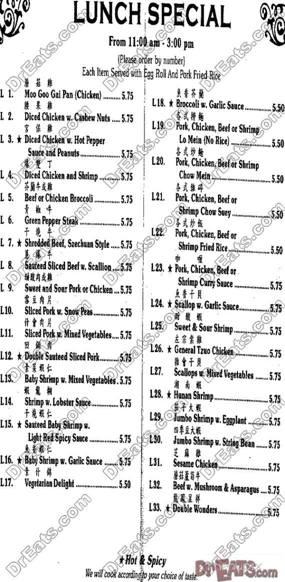China Castle Restaurant - Honesdale, PA menu_pic