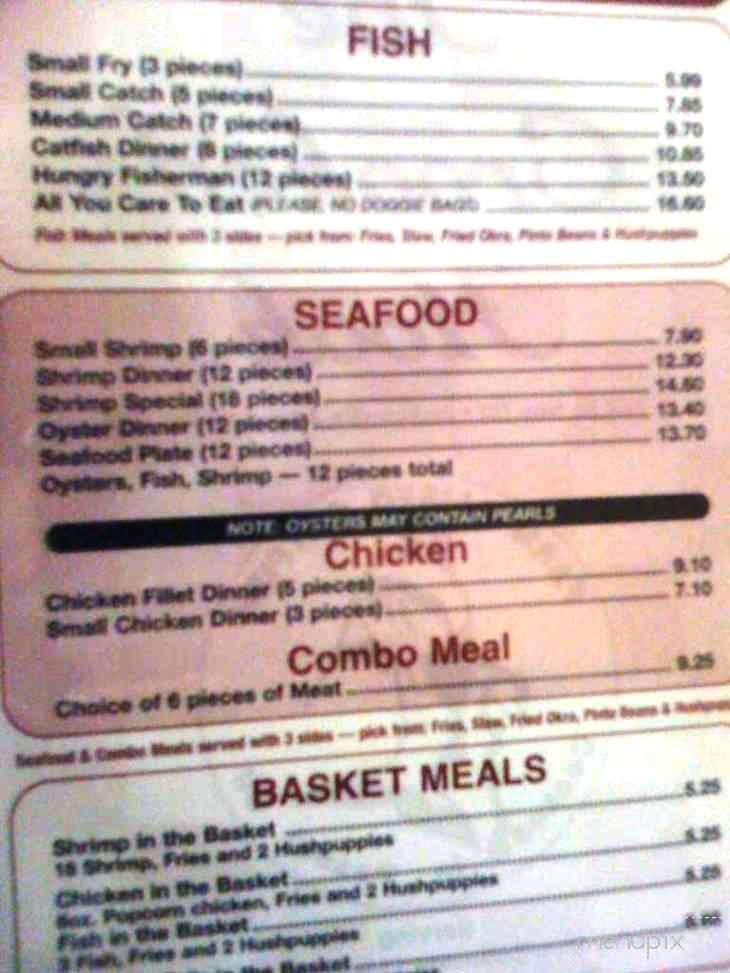Crooked Hook Catfish Restaurant - Jacksonville, AR menu_pic