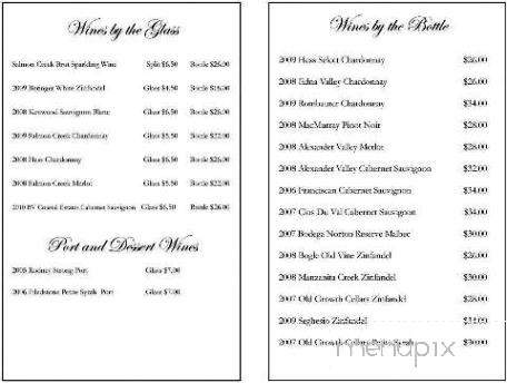 Cutten Inn Restaurant - Eureka, CA menu_pic