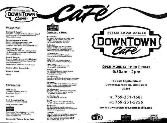 Downtown Cafe - Jackson, MS menu_pic