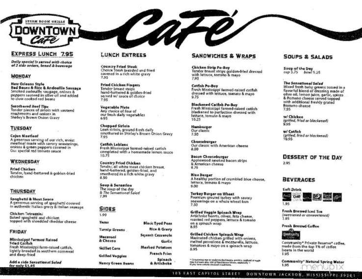 Downtown Cafe - Jackson, MS menu_pic
