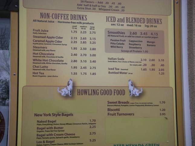 Delta Cafe - Sparks, NV menu_pic
