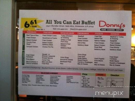 Donnys Home Cooking - Kennesaw, GA menu_pic