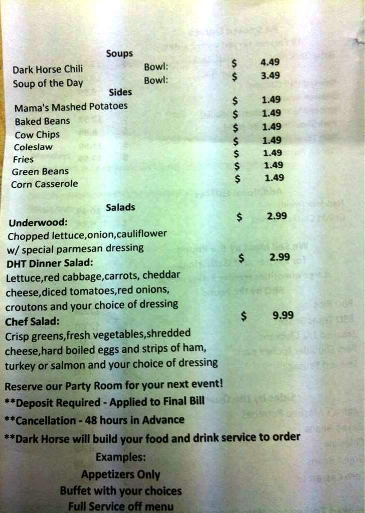 Dark Horse Tavern - Miamisburg, OH menu_pic