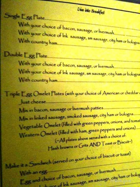 Dive In - Pineville, NC menu_pic