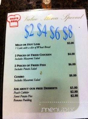 Dad's BBQ - Pittsburg, CA menu_pic