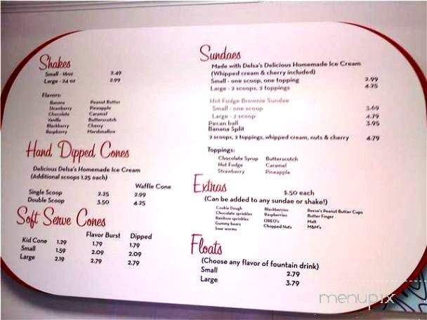 Delsa's Ice Cream Parlour - Boise, ID menu_pic