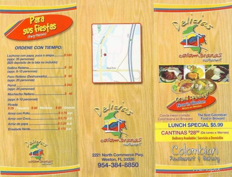 Delicias Colombianas - Weston, FL menu_pic