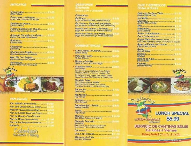 Delicias Colombianas - Weston, FL menu_pic