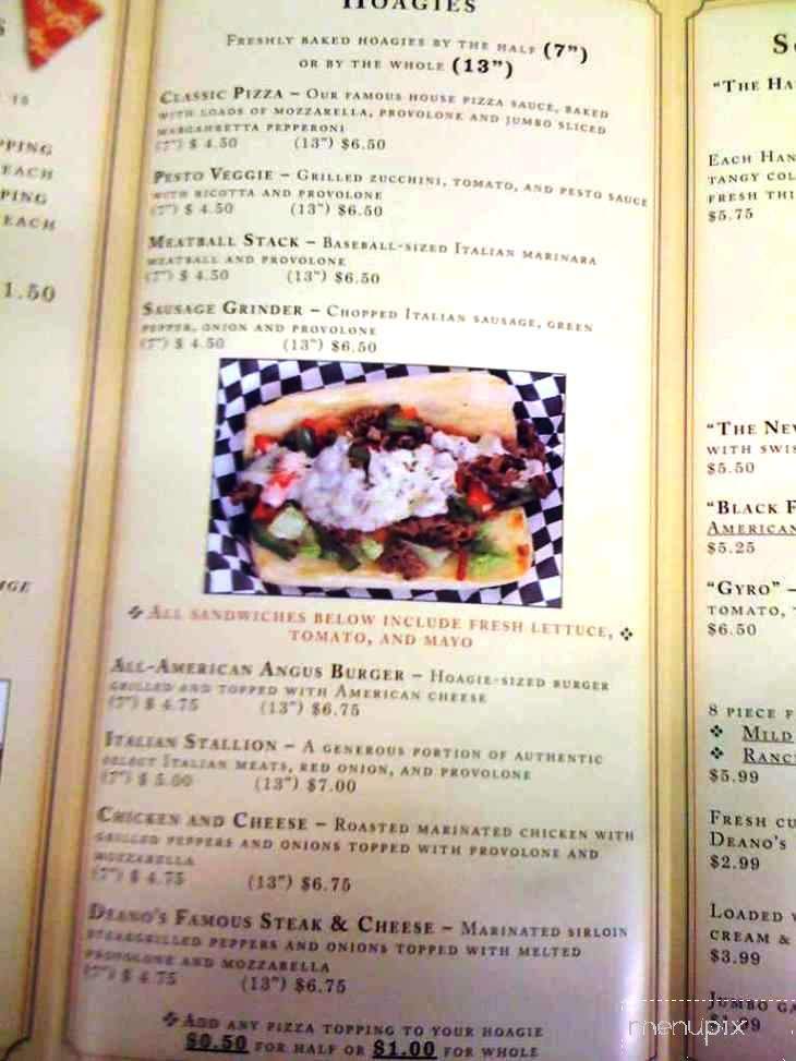 Deano's - Wheeling, WV menu_pic