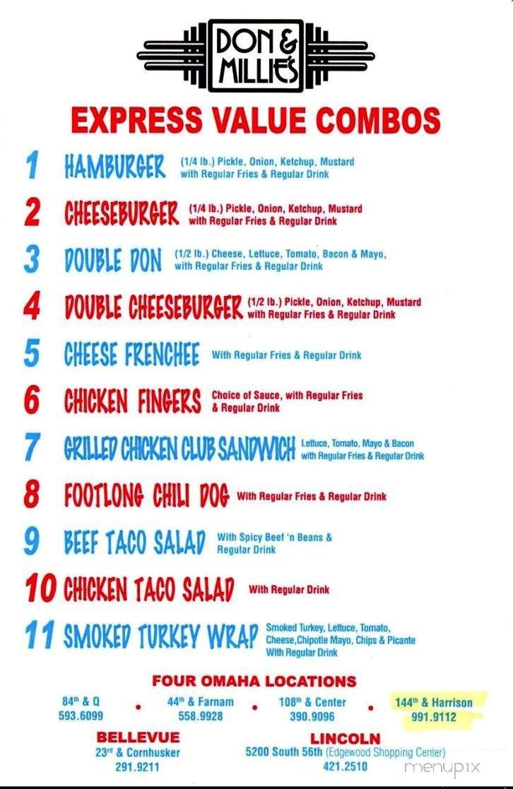 Don & Millie's Restaurant - Omaha, NE menu_pic