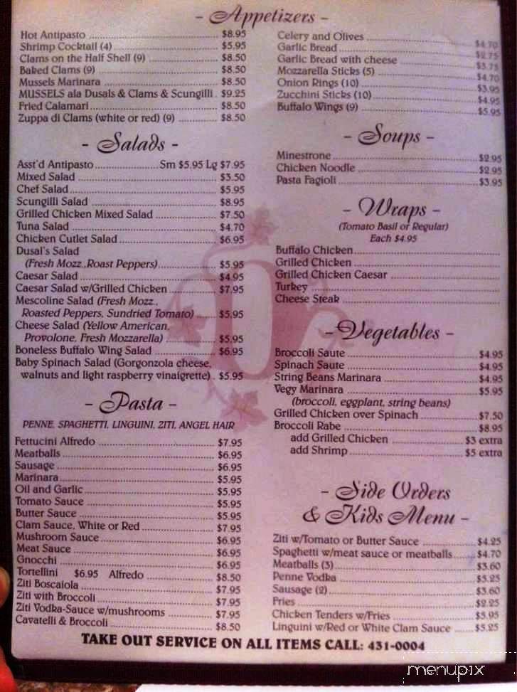 Dusal's Italian Restaurant - Freehold, NJ menu_pic
