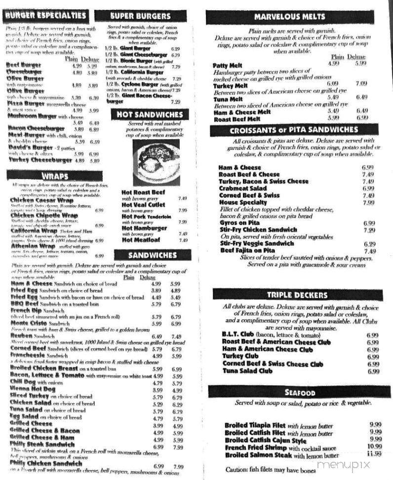 David's Restaurant - Asheboro, NC menu_pic