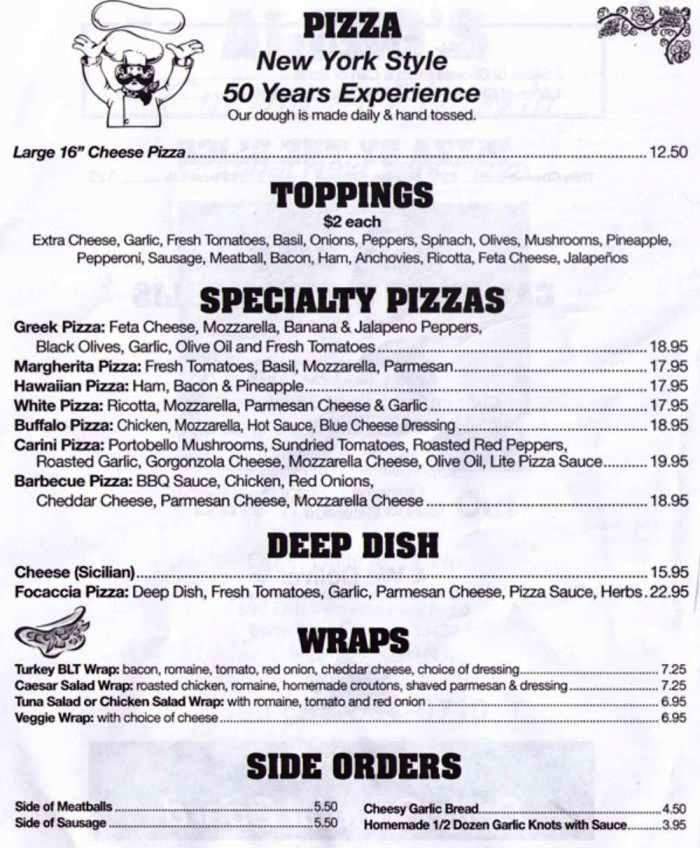 Alfeo's Cucina Pizzeria - Boca Raton, FL menu_pic