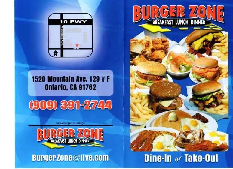 Burger Zone - Ontario, CA menu_pic