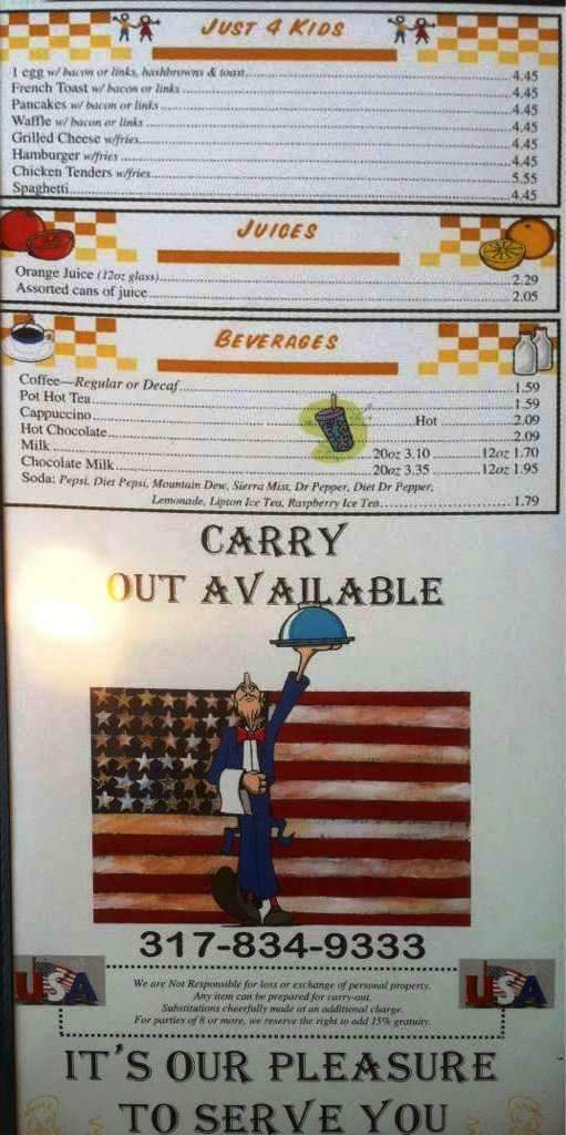 Blueberry Hill Pancake House - Mooresville, IN menu_pic