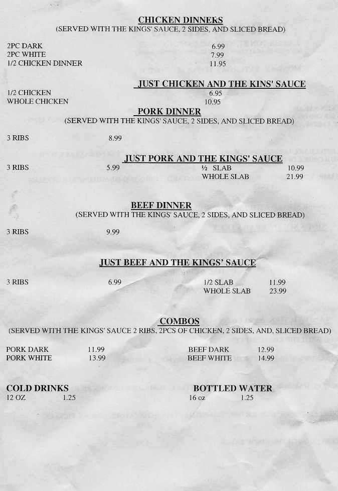 Bar-B-Q Kings - New Orleans, LA menu_pic